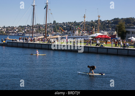 Il Lago Union Park Grand Opening - Settembre 25, 2010. A sud il Lago Union, Seattle, Washington Foto Stock