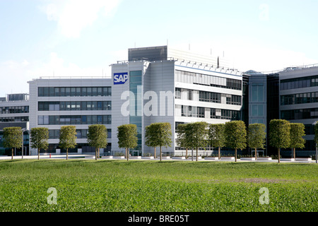 La sede centrale della società di software SAP AG a Walldorf, Baden-Wuerttemberg, Germania, Europa Foto Stock