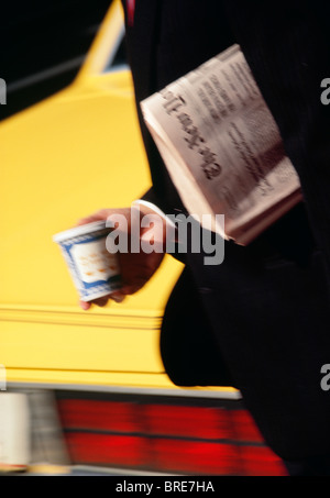 Imprenditore di NYC, mattina ora di punta Foto Stock