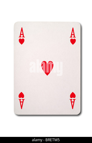 Asso di cuori con tracciato di ritaglio Foto Stock