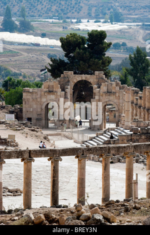 Le rovine Romane di Jerash, Giordania, Medio Oriente. Foto Stock
