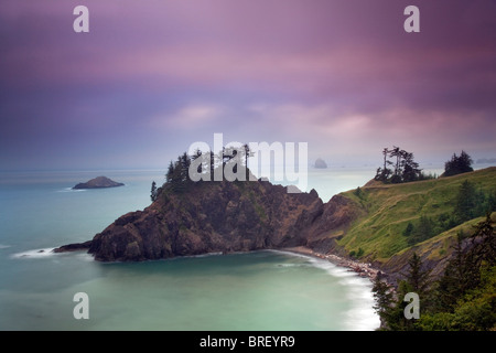 Il tramonto. Samuel H. Boardman membro Scenic corridoio. Oregon Foto Stock