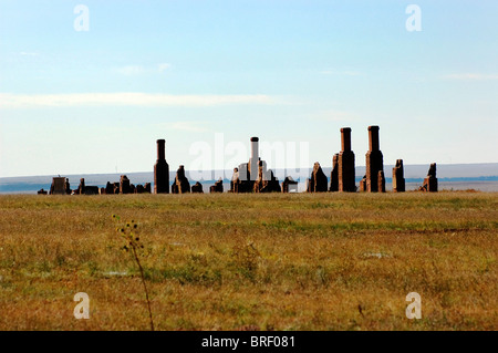 Adobe rovine a Fort Union National Monument, NM. Foto Stock