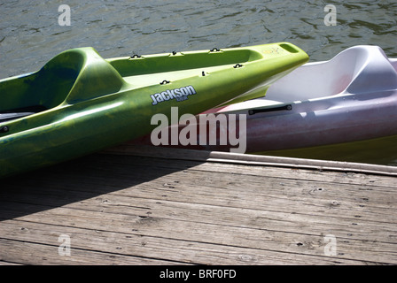 Kayak a Fairport noleggio barca sul Canale Erie. Foto Stock