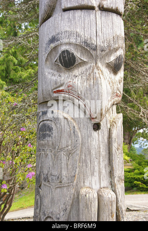 Totem, vicino carving shed, Prince Rupert, British Columbia, Canada Foto Stock