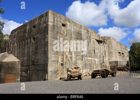 Il Blockhaus a Eperlecques, un gigante di calcestruzzo bunker, è la V2 lancio del sito situato in la Foret d'Eperlecques Nord Francia. Foto Stock
