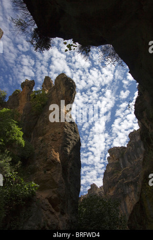 Monachil gorge area Parco Nazionale Sierra Nevada Spagna Europa Foto Stock