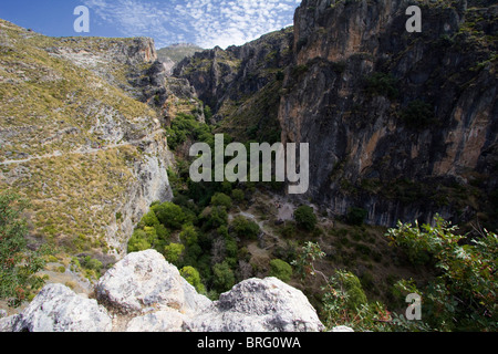 Monachil gorge area Parco Nazionale Sierra Nevada Spagna Europa Foto Stock