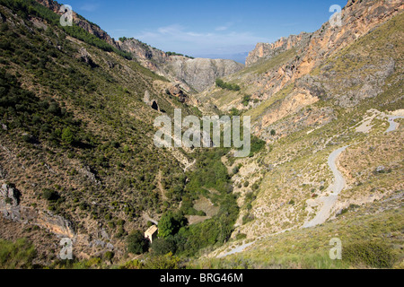 Monachil gorge area Parco Nazionale Sierra Nevada Spagna Europa Foto Stock