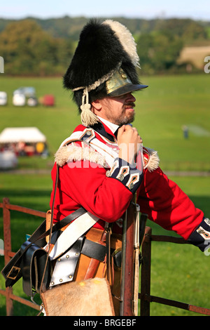 Soldier of British protezioni o Reggimento Fusilliers in corrispondenza di un fine settimana Napoleonica Foto Stock