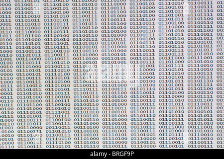 Screenshot di codifica binaria dei dati Foto Stock