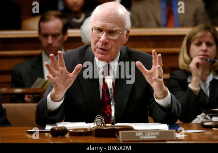 Potere Giudiziario del senato il presidente del Comitato Patrick Leahy, D-Vt. parla a Capitol Hill , circa il Presidente Bush per la nomina giudiziaria. Th Foto Stock