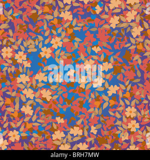 Illustrato piastrella senza giunture di fiori colorati Foto Stock