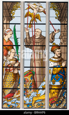 Re Francois i di Francia 1494 - 1547, e sua moglie Eleonore, pregando. Foto Stock