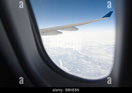 Vista dalla finestra di aeroplano Foto Stock