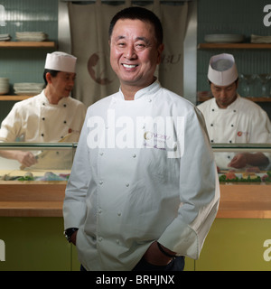 Nobuyuki 'Nobu Matsuhisa" è un celebrity chef e ristoratore giapponese Foto Stock
