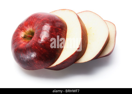 Fette di mela Red Delicious Foto Stock