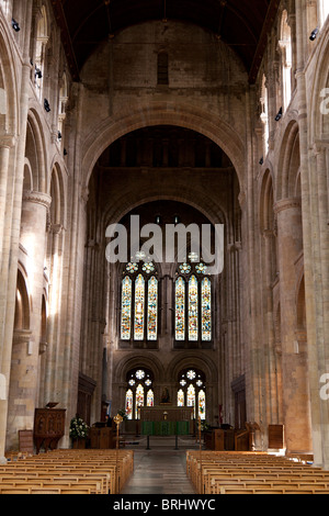 Il knave a Romsey abbey, chiesa parrocchiale di Santa Maria e San Ethelflaeda Foto Stock