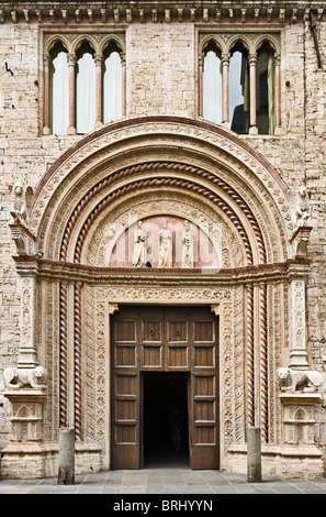 Portale delle Arti del Palazzo dei Priori a Perugia, Umbria, Italia Foto Stock