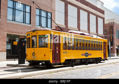 Ybor City, FL - Luglio 2009 - TECO la linea tram a Ybor City zona di Tampa, Florida Foto Stock