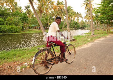 Sud indiane spiagge e lagune, nello Stato di Kerala Foto Stock