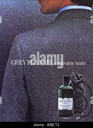 Annuncio per uomini Grey Flannel colonia in American fashion magazine circa 1983 Foto Stock