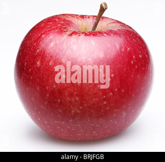 Ripe rosso apple. Isolato su uno sfondo bianco Foto Stock