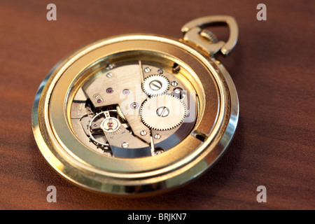 Interno di un orologio Foto Stock