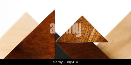 In legno di forme geometriche Foto Stock