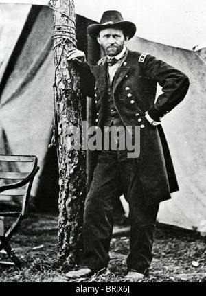 Ulisse S GRANT (1822-1885) come comandante delle forze dell'Unione nella guerra civile al punto città,Virginia. Foto Matthew Brady Foto Stock