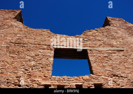 Rovine della missione spagnola chiesa e Pueblo a Quarai Pueblo Salinas Pueblo Missions National Monument Mountainair New Mexico Foto Stock