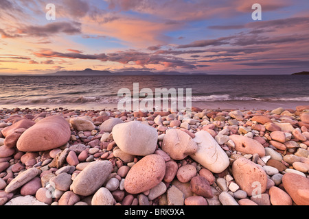 Autunno a sunrise Mulranny Beach, nella contea di Mayo, Irlanda Foto Stock