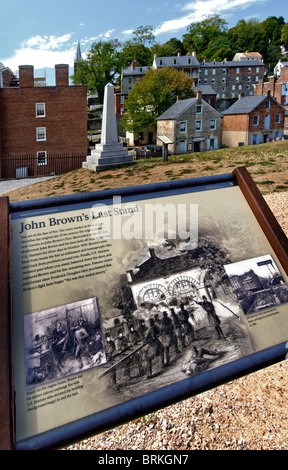 Monumento alla abolizionista John Brown in harpers Ferry, West Virginia Foto Stock