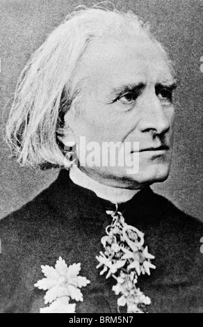 Foto ritratto circa 1870s ungherese del compositore e pianista Franz Liszt (1811 - 1886). Foto Stock