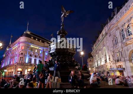 Statua di Eros, Piccadilly Circus a Londra, Inghilterra Foto Stock