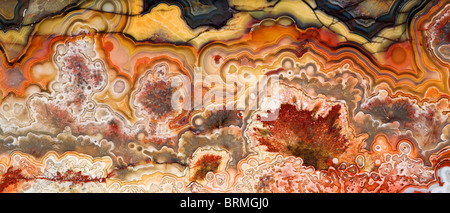 Messico. Close-up di Crazy Lace pietra di agata. Foto Stock