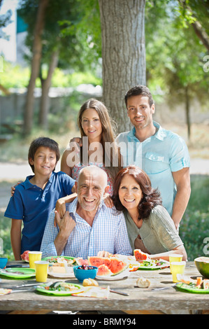 Ritratto di multi-generazionale famiglia Foto Stock