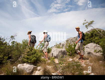Gli escursionisti sulla via costiera Foto Stock