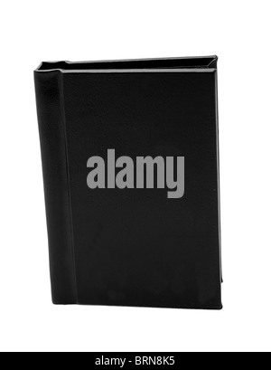 Grande libro nero isolato su bianco Foto Stock