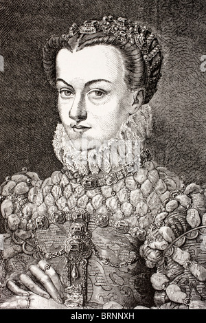 Elisabetta d'Austria, regina di Francia 1554 al 1592. Figlia dell'Imperatore Massimiliano II e di Maria dell'Austria. Foto Stock