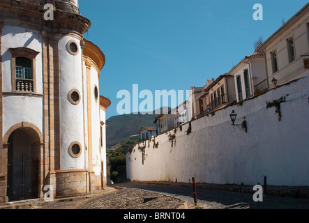 Strade della città di Ouro Preto, Minas Gerais, Brasile Foto Stock