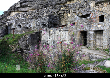 Fort Douaumont fu una delle fortificazioni costruite per proteggere Verdun dall'invasione di Germania prima della prima guerra mondiale, Verdun, Meuse, Francia. Foto Stock