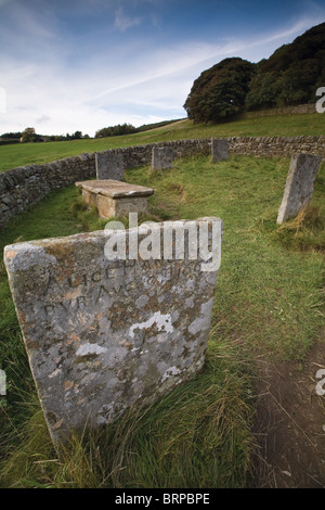 La Riley graves, luogo di sepoltura della famiglia Hancock vittime della peste, 1666, Eyam, Derbyshire Foto Stock