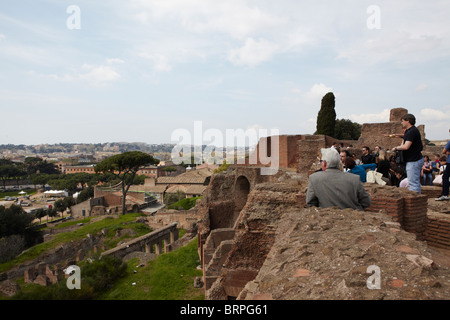 Vista dal Colle Palatino, Roma, Italia Foto Stock