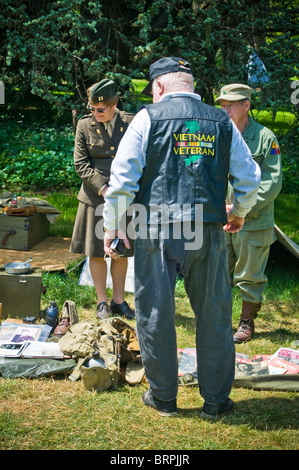 WW II reenactors encampment Foto Stock