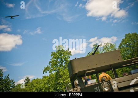 WW II reenactors encampment Foto Stock