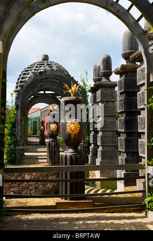 Giardini in Arundel Castle nel West Sussex Foto Stock