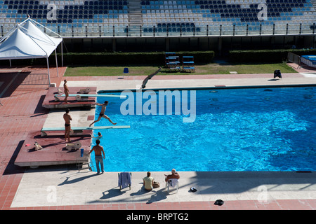 Piscina olimpionica Roma Italia sub diving gara di nuoto Foto Stock