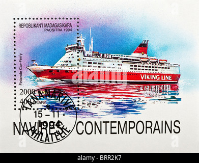 1994 Madagascar " Viking Line' finlandese di ferry boat design francobollo. Foto Stock