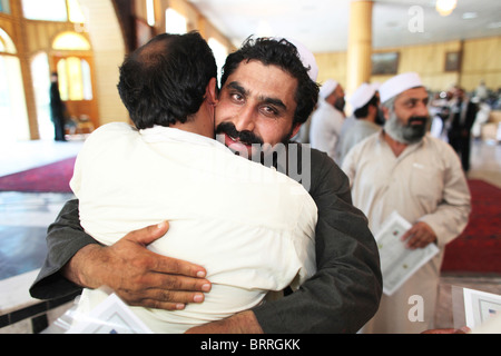 Cerimonia di rilascio dei talebani in Afghanistan Foto Stock